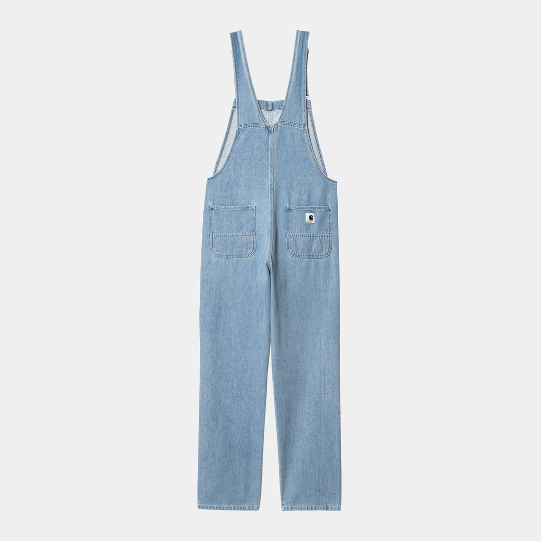 W' Bib Overall Straight Blue Stone Bleached