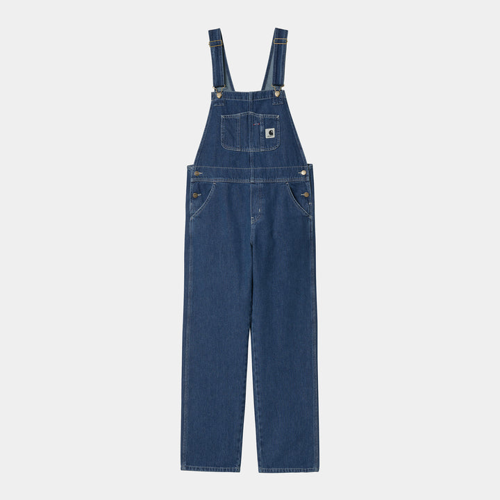 W' Bib Overall Straight Blue Stone Washed