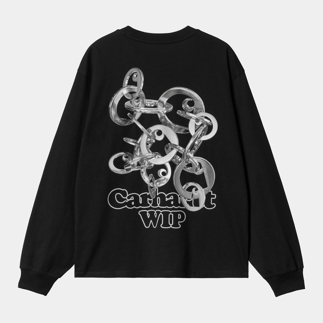 W' L/S Linked Charms T-shirt Black / Silver