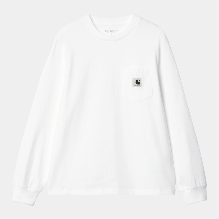 W' L/S Pocket T-shirt White