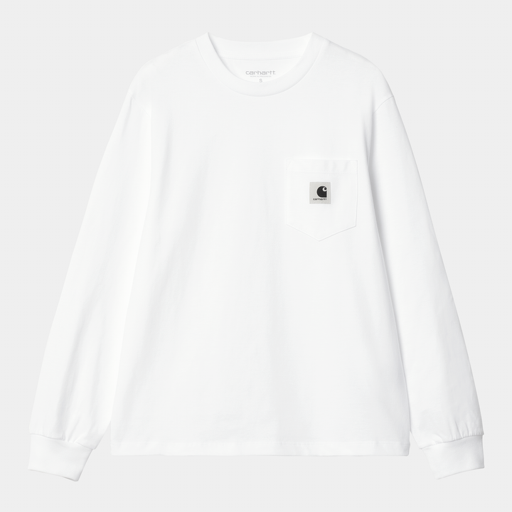 W' L/S Pocket T-shirt White