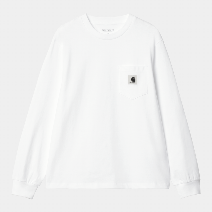 W' L/S Pocket T-shirt White