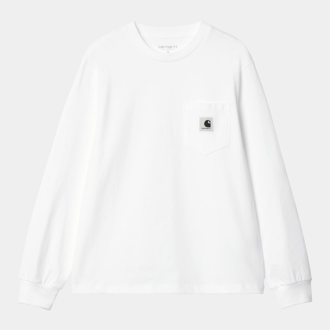 W' L/S Pocket T-shirt White