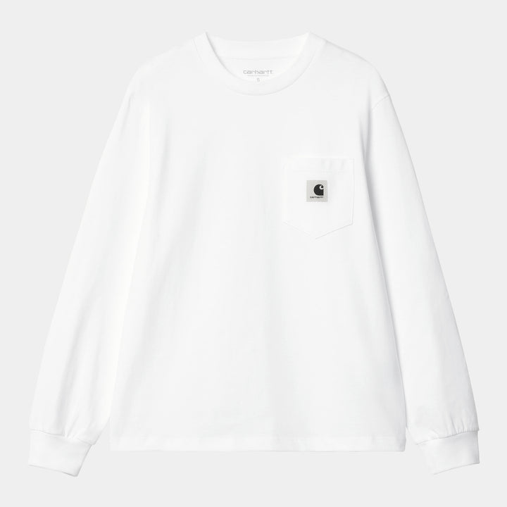 W' L/S Pocket T-shirt White