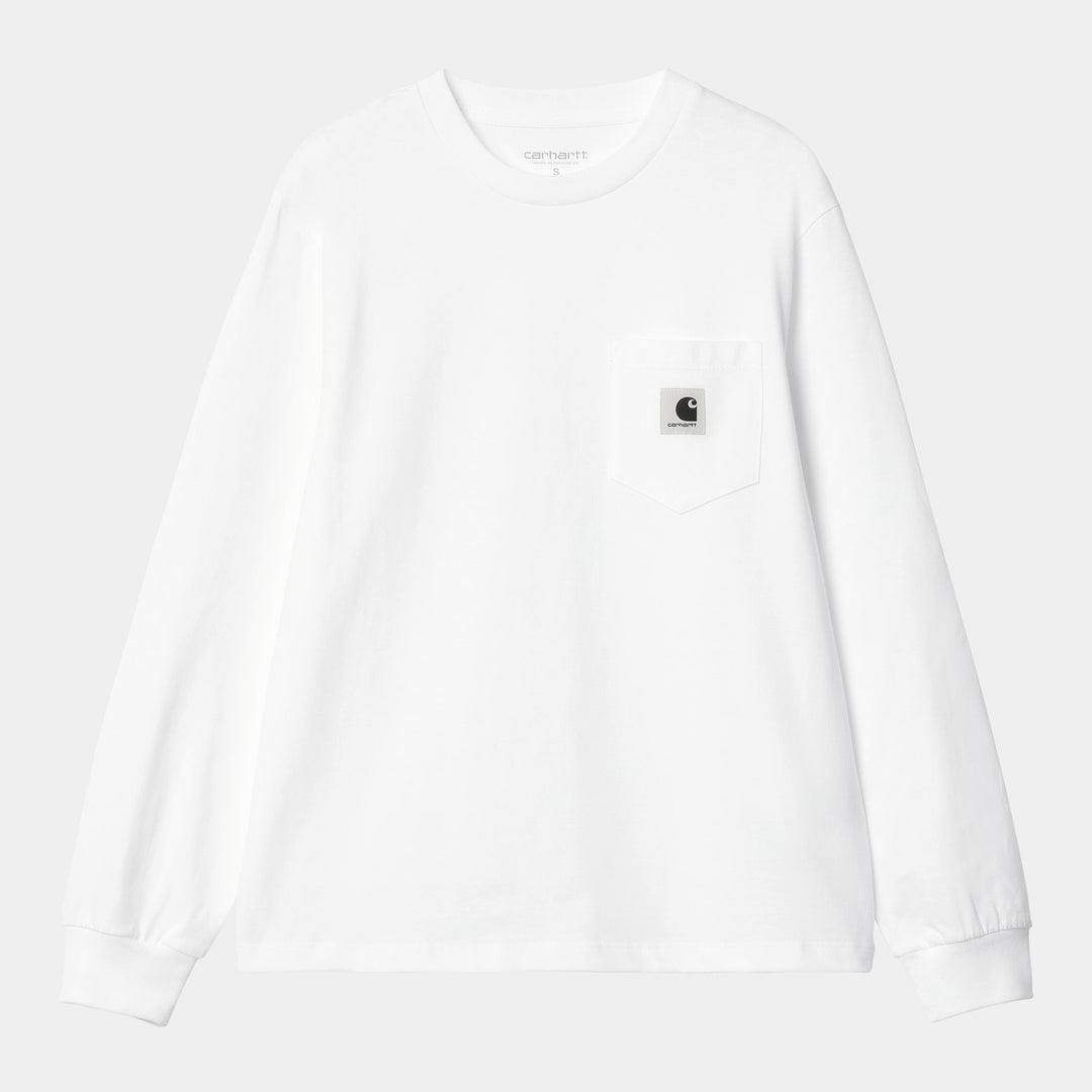 W' L/S Pocket T-shirt White
