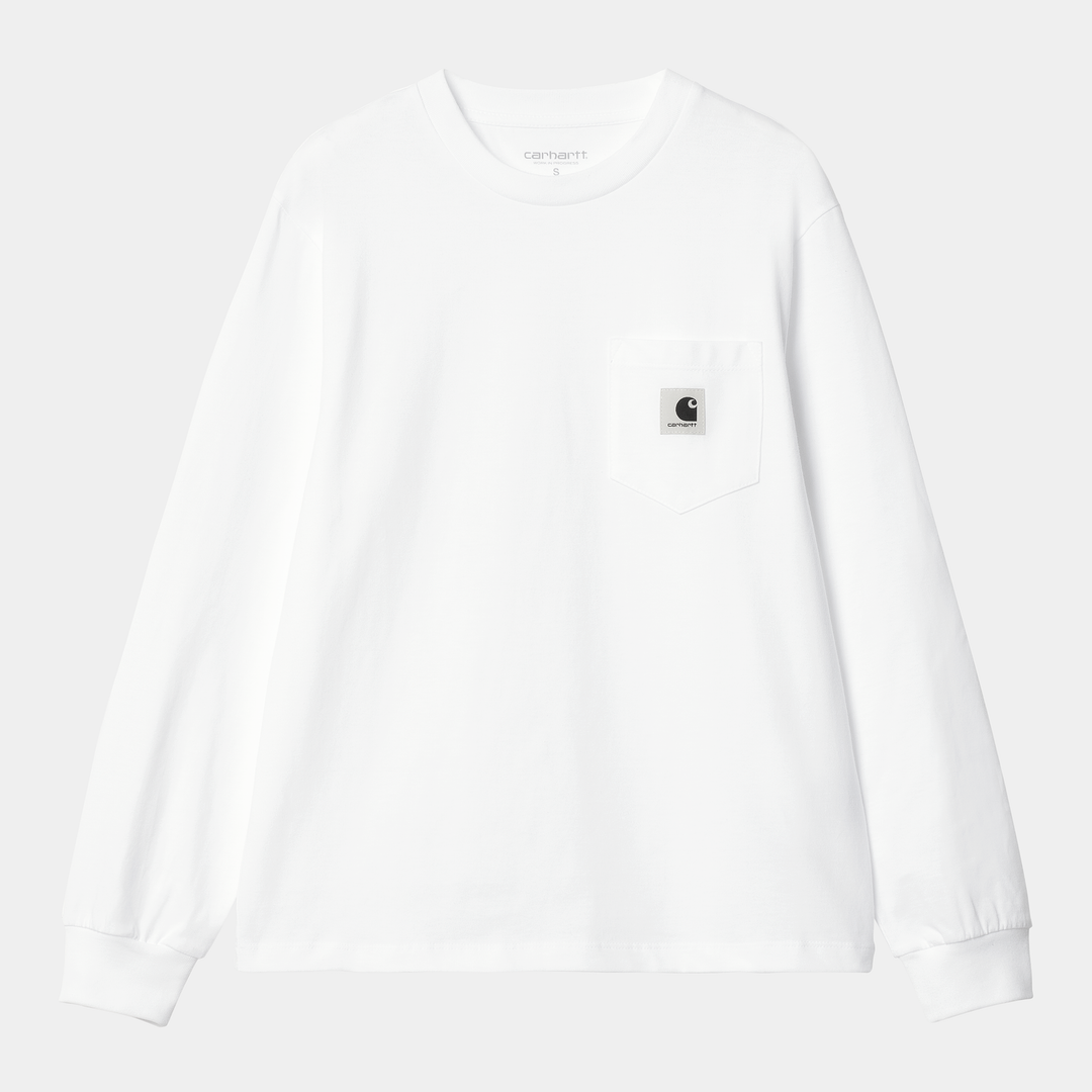 W' L/S Pocket T-shirt White