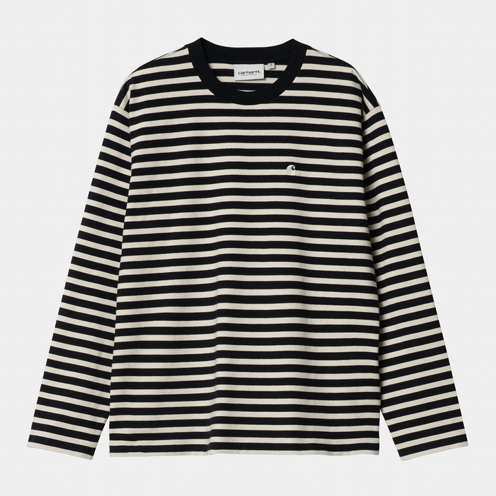 W' L/S Seidler T-shirt Seidler Stripe, Black / Salt