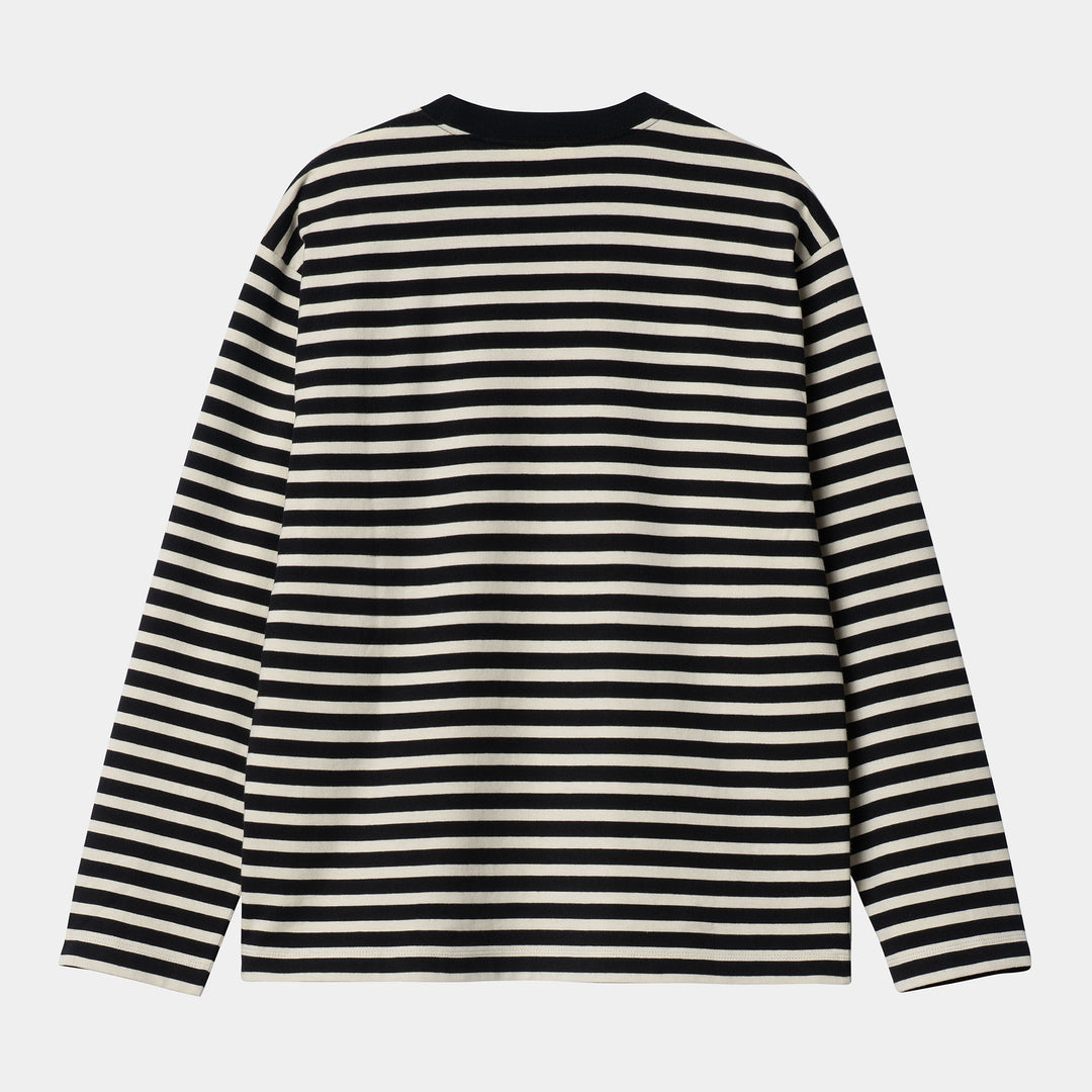 W' L/S Seidler T-shirt Seidler Stripe, Black / Salt