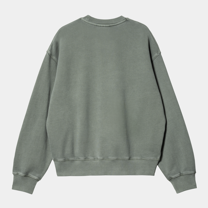 W' Nelson Sweat Smoke Green Garment Dyed