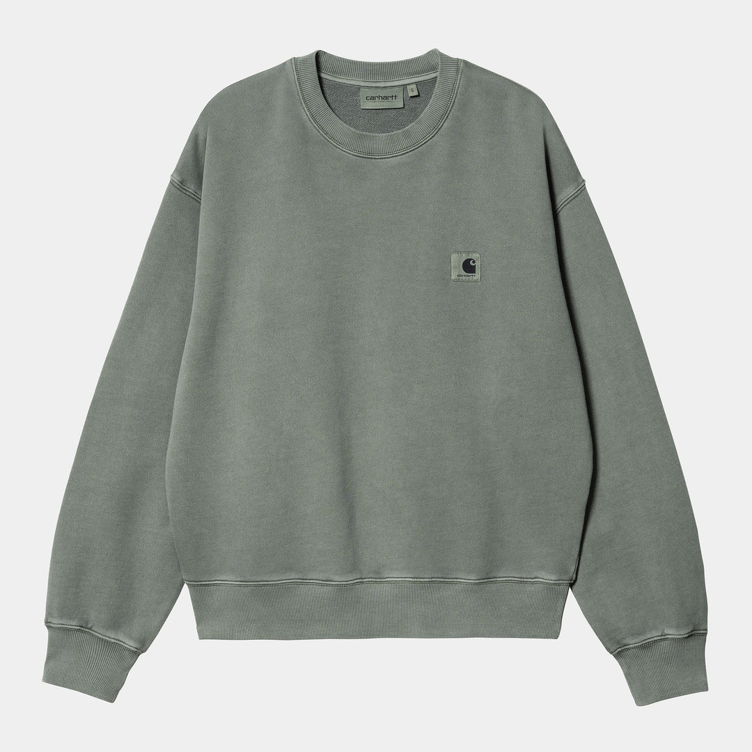 W' Nelson Sweat Smoke Green Garment Dyed