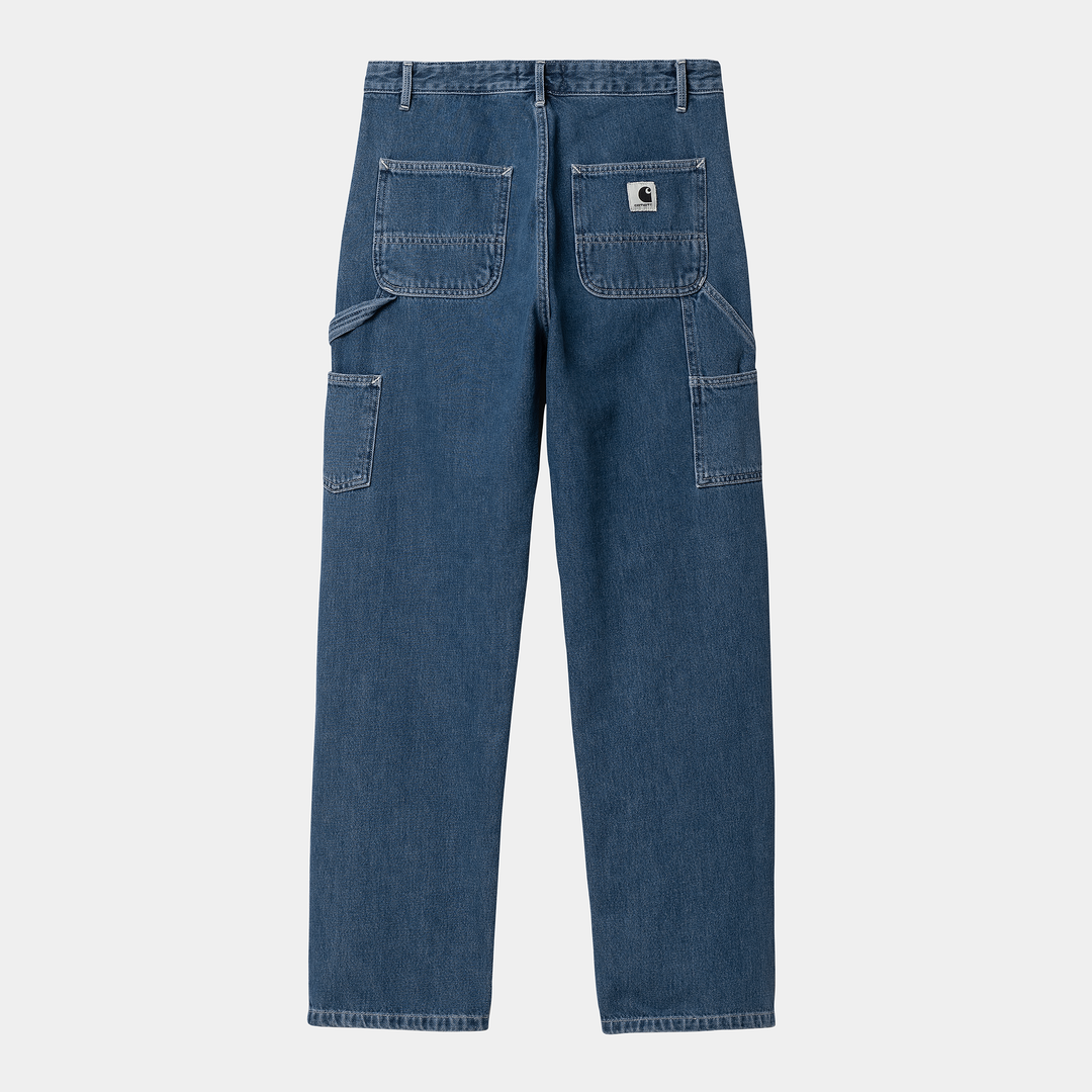 W' Pierce Pant Straight Blue Stone Washed