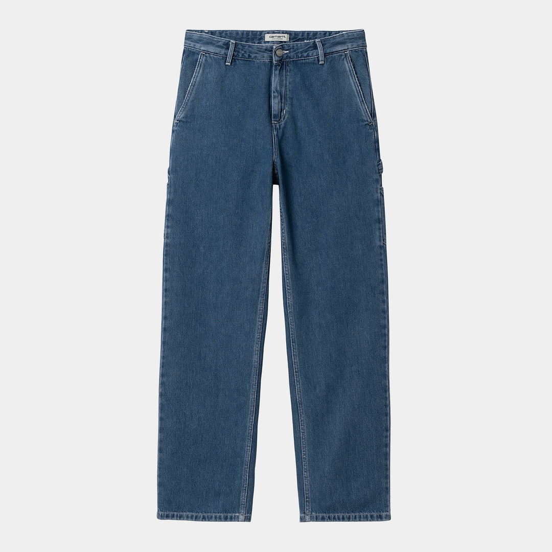 W' Pierce Pant Straight Blue Stone Washed