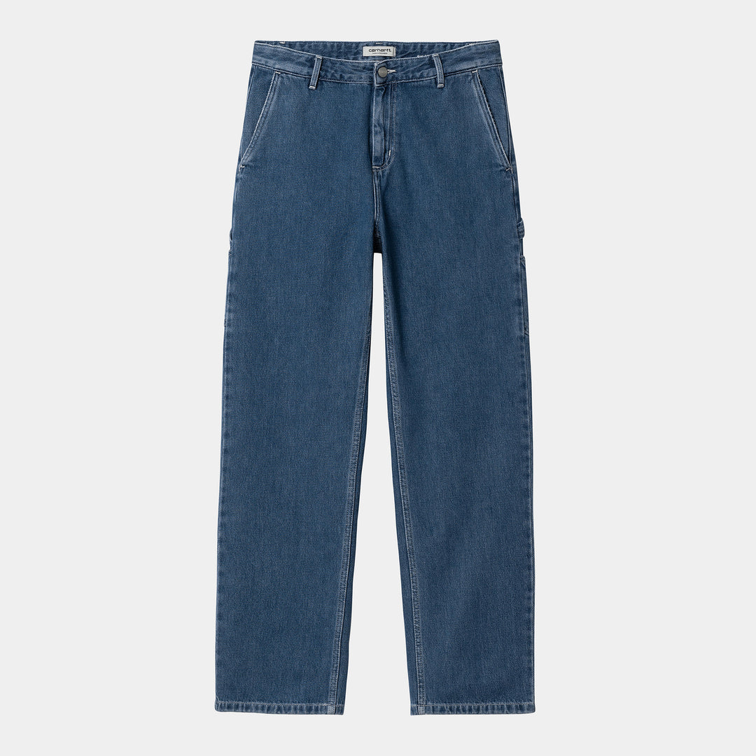 W' Pierce Pant Straight Blue Stone Washed