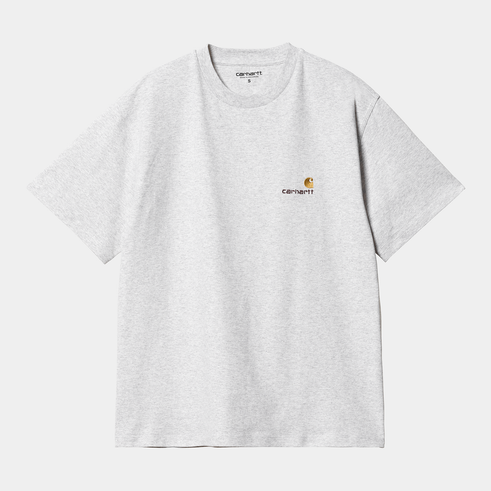 W' S/S American Script T-shirt Ash Heather - The Road 1380