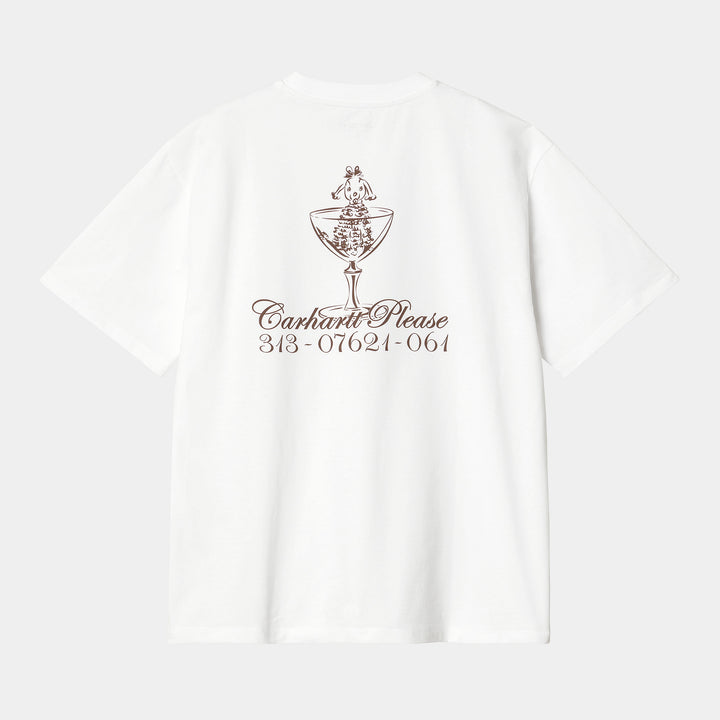 W' S/S Carhartt Please T-shirt White / Bordeaux / ---