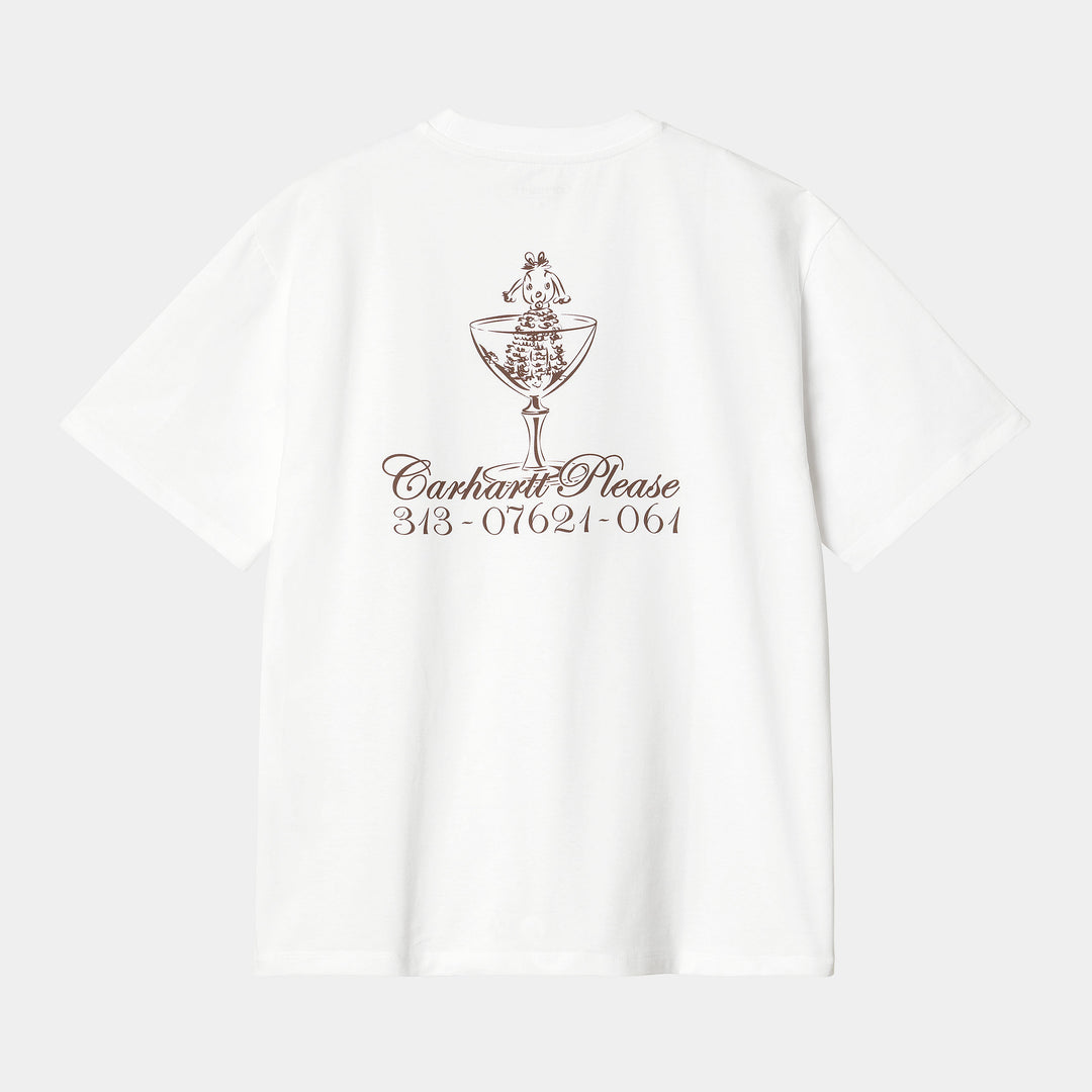 W' S/S Carhartt Please T-shirt White / Bordeaux / ---