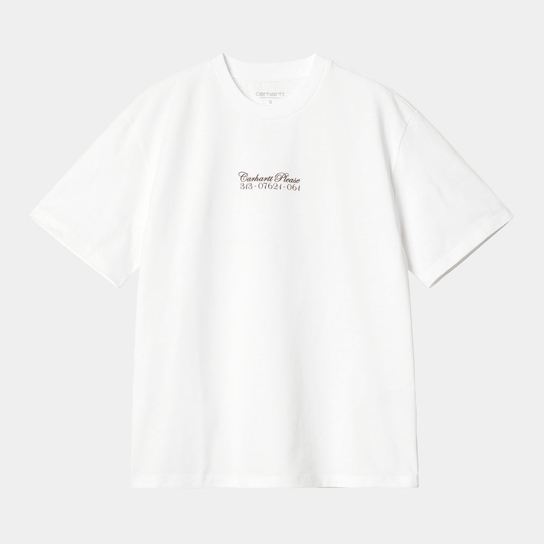 W' S/S Carhartt Please T-shirt White / Bordeaux / ---