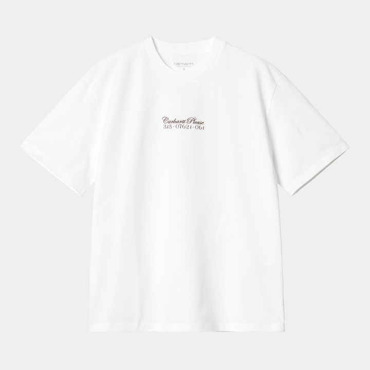 W' S/S Carhartt Please T-shirt White / Bordeaux / ---