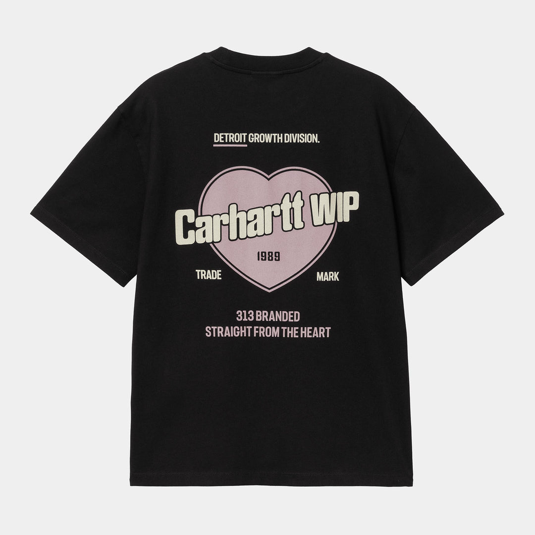 W' S/S Growth T-shirt Black Stone Washed