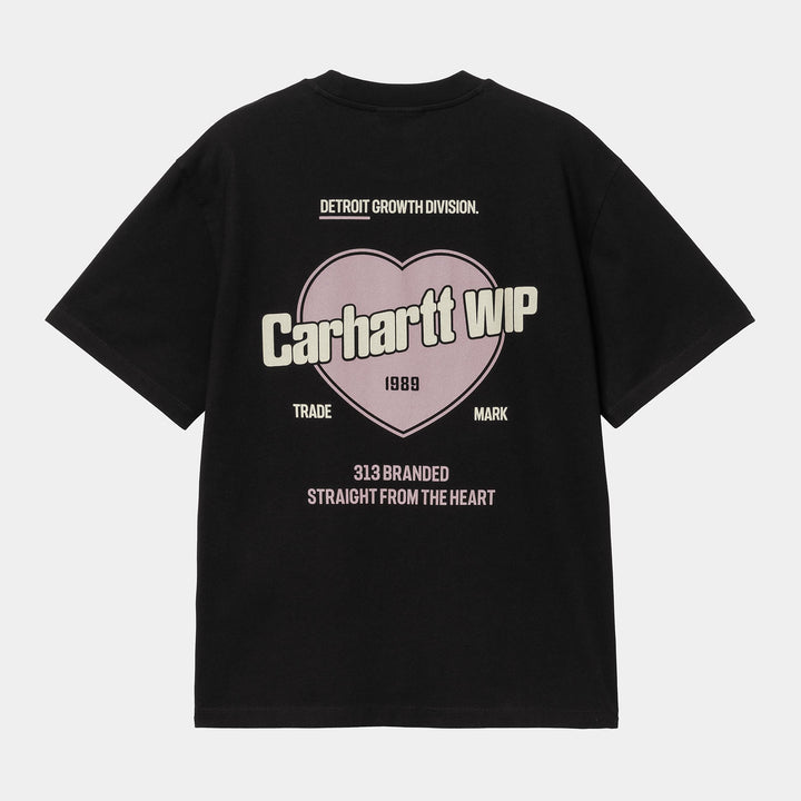 W' S/S Growth T-shirt Black Stone Washed