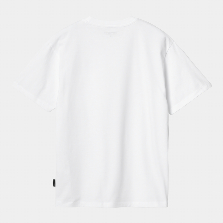 W' S/S Heart Train Pocket T-s White