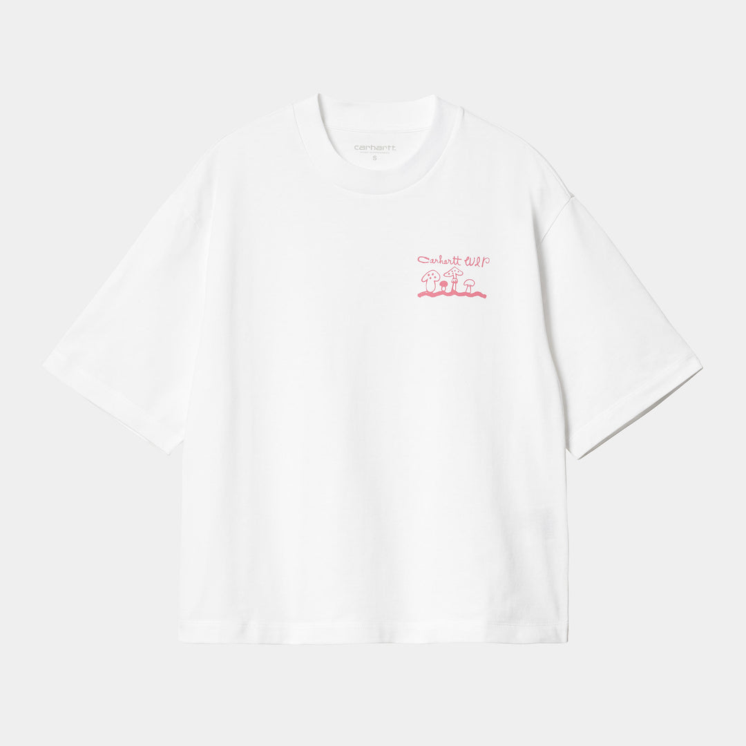 W' S/S Kainosho T-shirt White / Charm Pink