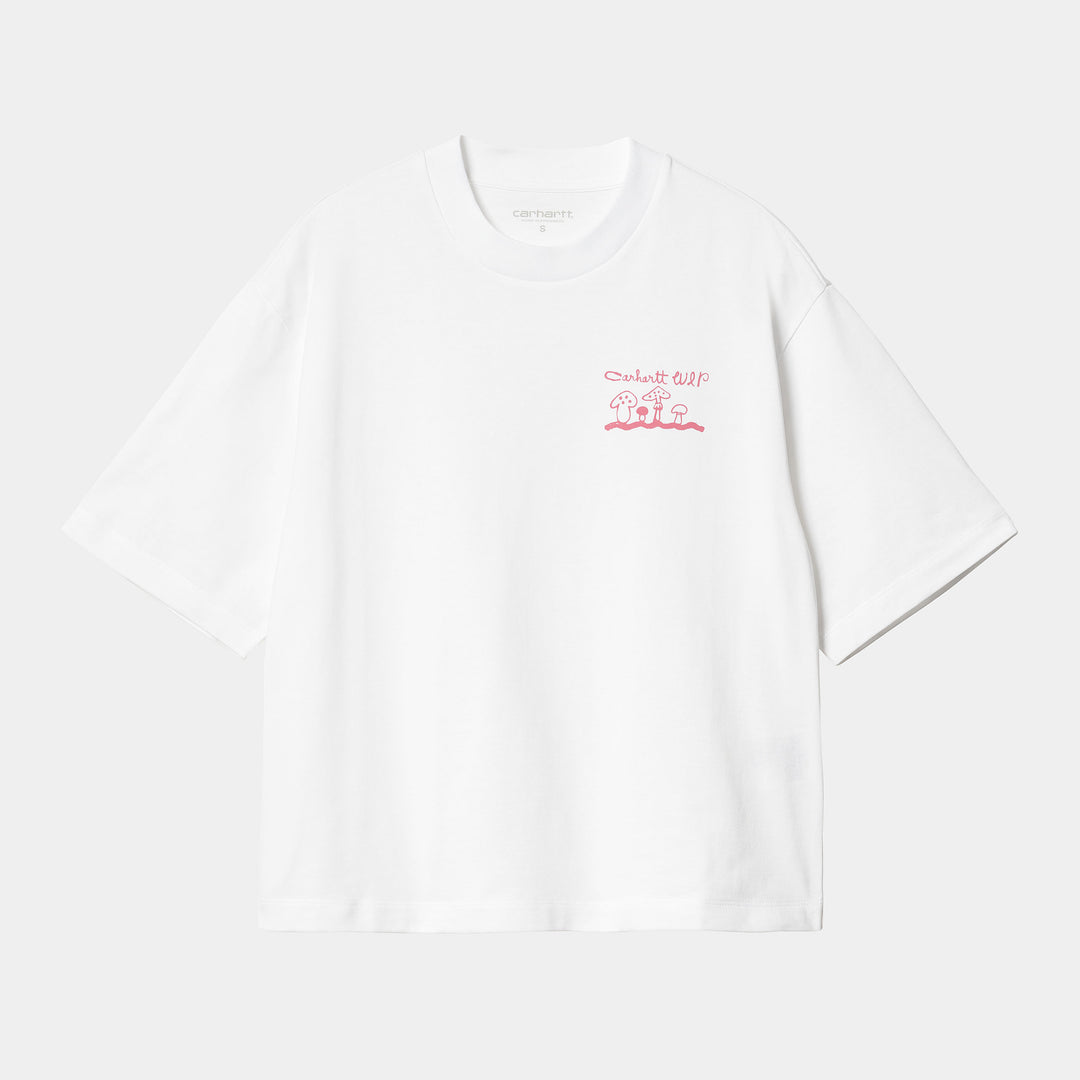 W' S/S Kainosho T-shirt White / Charm Pink