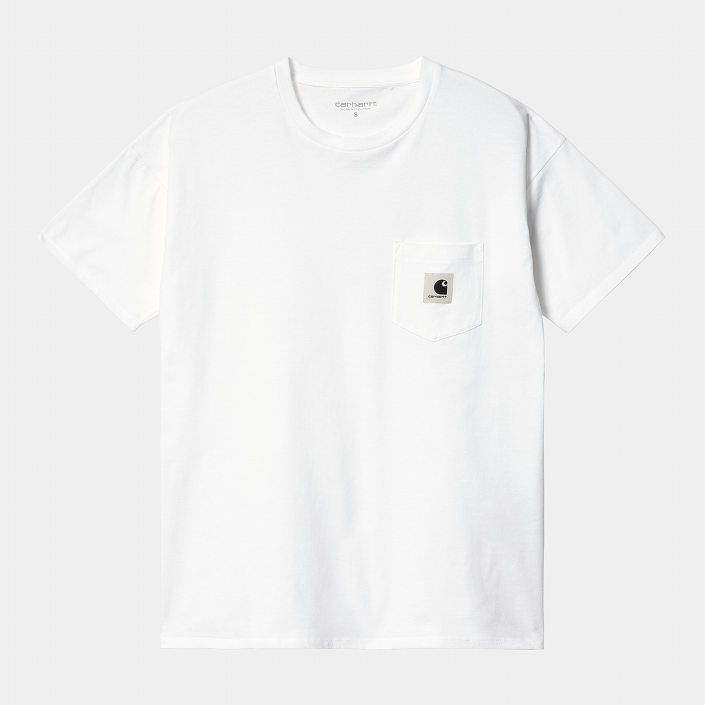 W' S/S Pocket T-shirt White - The Road 1380