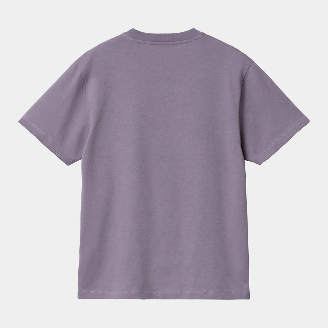 W' S/S Script Embroidery T-s Glassy Purple / Black