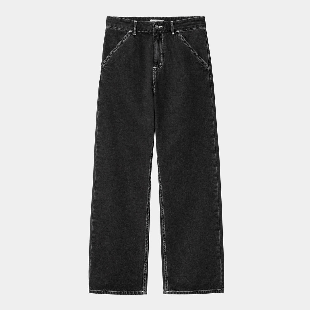 W' Simple Pant Black Stone Washed