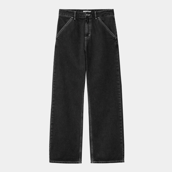 W' Simple Pant Black Stone Washed